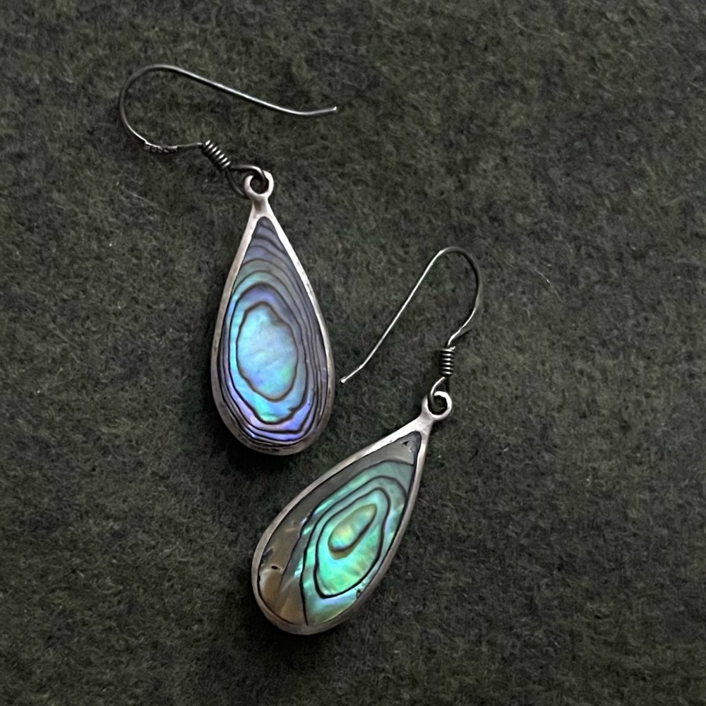 Sterling Silver Open Scrollwork Earrings With Aba… - image 2